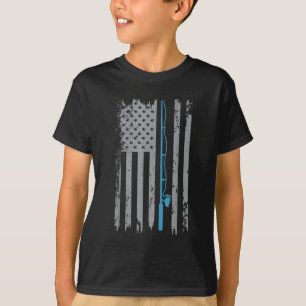 Vintage Fischerei unter amerikanischer Flagge T-Shirt