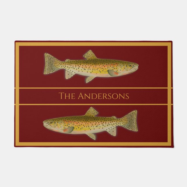 Vintage Fischforelle Fußmatte (Vorderseite)