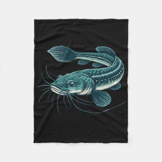 Vintage Fischkunst Wandelnder Wels Fleecedecke