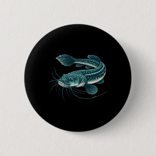 Vintage-Fischkunstwerk Laufender Wels  Button