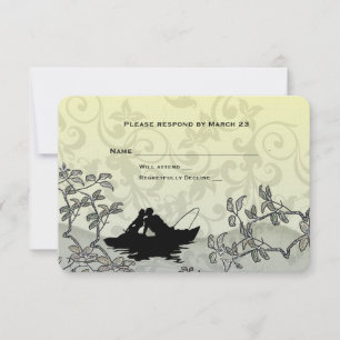 Vintage Fischliebhaber Tree Blau Gelbe UAWG RSVP Karte