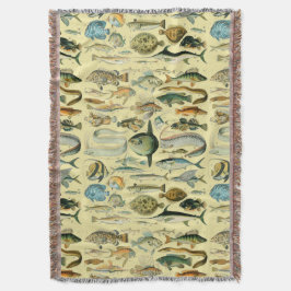 Vintage Fish Scientific Fishing Art Decke