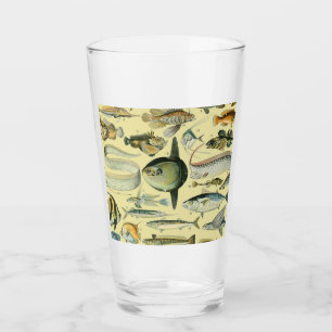 Vintage Fish Scientific Fishing Art Glas