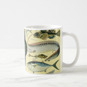 Vintage Fish Scientific Fishing Art Kaffeetasse
