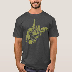 Vintage Fish West Virginia Staatskarte WV Fly Fish T-Shirt