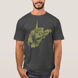 Vintage Fish West Virginia Staatskarte WV Fly Fish T-Shirt