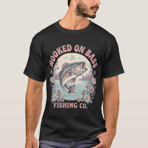 Vintage Fishing Co Floraler Großmäuliger Barsch T-Shirt