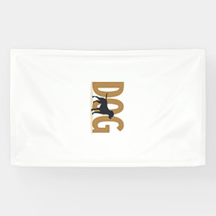 Vintage Fitness Lifestyle Husky Workout Hund Carto Banner