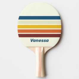 Vintage Five Across Streifen mit Namen Tischtennis Schläger