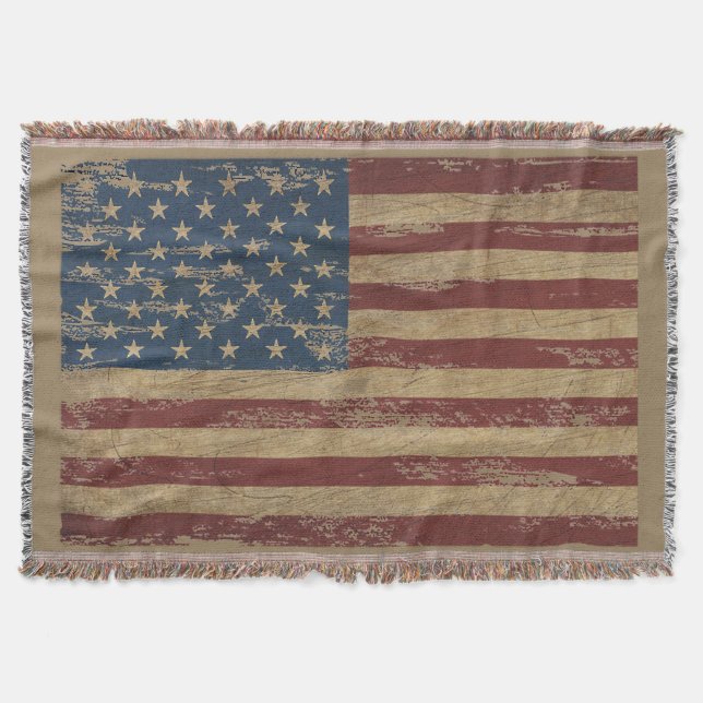 Vintage Flag-Blanket der US-Flagge Decke (Vorderseite)