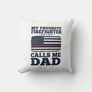 Vintage-Flag-Shirt-Design für Feuerwehrmann-Vater_ Kissen