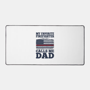 Vintage-Flag-Shirt-Design für Feuerwehrmann-Vater_ Schreibtischunterlage