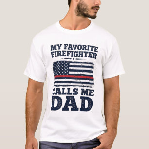 Vintage-Flag-Shirt-Design für Feuerwehrmann-Vater_ T-Shirt