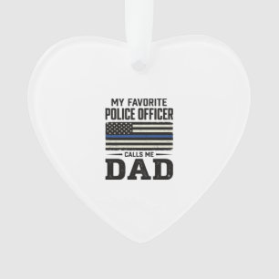 Vintage-Flag-Shirt-Design für Polizeibeamten-Vater Ornament