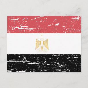 Vintage Flagge Ägyptens Postkarte
