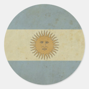 Vintage-Flagge Argentiniens Runder Aufkleber