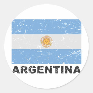 Vintage Flagge Argentiniens Runder Aufkleber