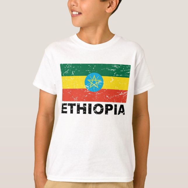 Vintage Flagge Äthiopiens T-Shirt (Vorderseite)