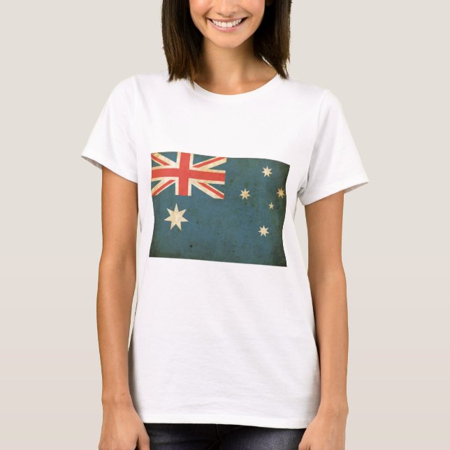 Vintage Flagge Australiens T-Shirt (Vorderseite)