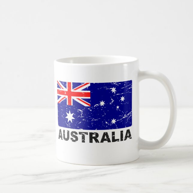 Vintage Flagge Australiens Tasse (Rechts)