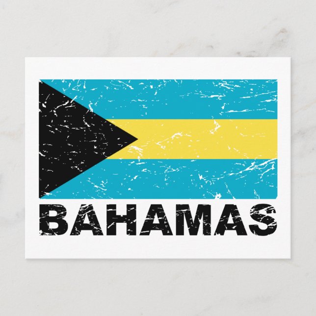 Vintage Flagge Bahamas Postkarte (Vorderseite)