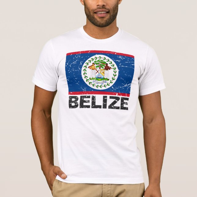 Vintage Flagge Belizes T-Shirt (Vorderseite)