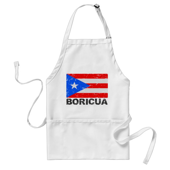 Vintage Flagge Boricua Puertos Rico Schürze (Vorne)