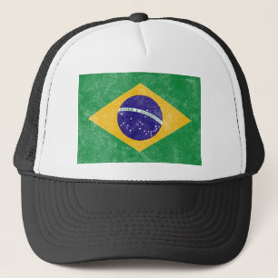 Vintage Flagge Brasiliens Truckerkappe