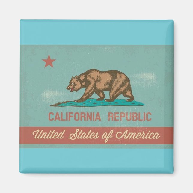 Vintage Flagge California Magnet (Vorne)