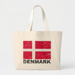 Vintage Flagge Dänemarks Jumbo Stoffbeutel