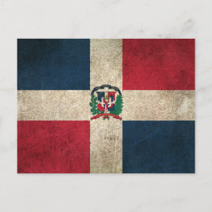 Vintage Flagge der Dominikanischen Republik mit Ab Postkarte