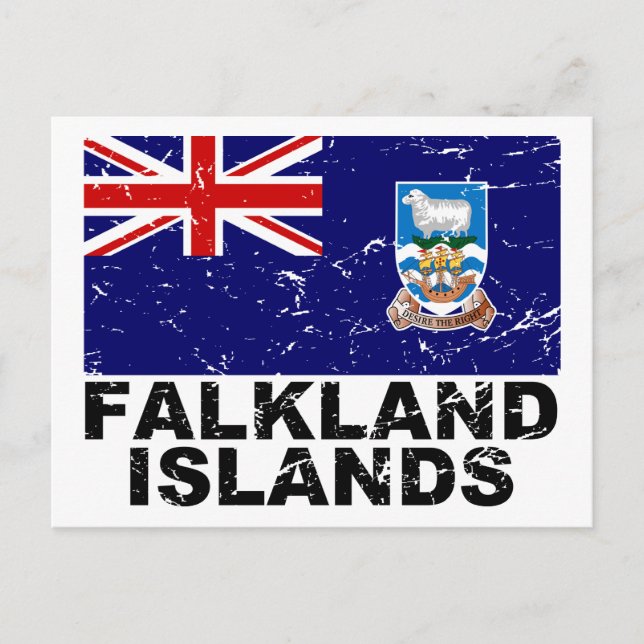 Vintage Flagge der Falklandinseln Postkarte (Vorderseite)