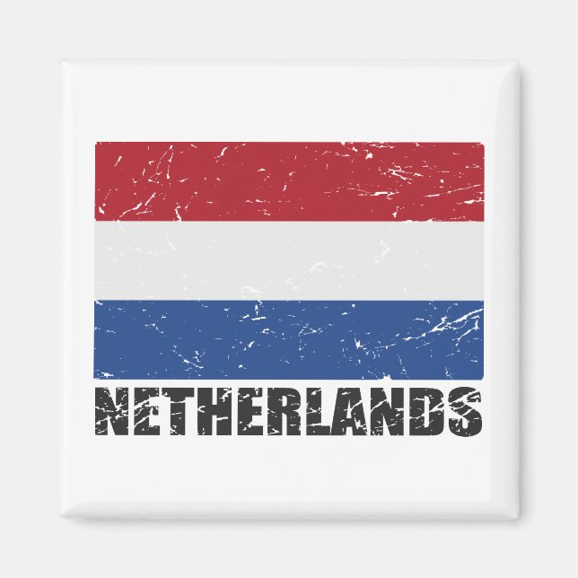 Vintage Flagge der Niederlande Magnet (Vorne)