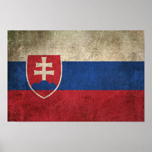 Vintage Flagge der Slowakei Poster (Vorne)