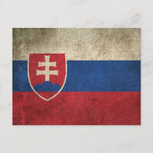 Vintage Flagge der Slowakei Postkarte
