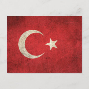 Vintage Flagge der Türkei Postkarte