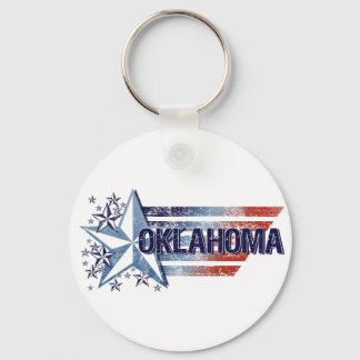 Vintage Flagge der USA mit Star - Oklahoma Schlüsselanhänger