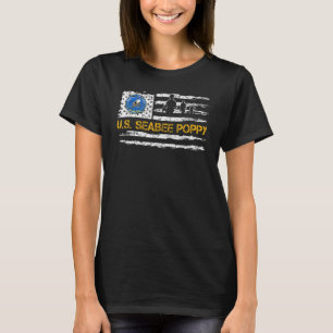 Vintage-Flagge der USA Stolz US-Seabee-Veteran Moh T-Shirt