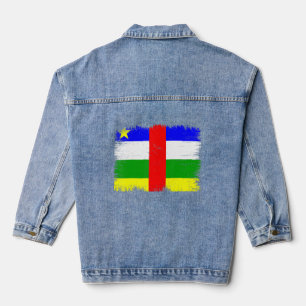 Vintage-Flagge der Zentralafrikanischen Republik Z Jeansjacke