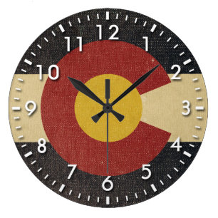 Vintage-Flagge des Bundesstaates Colorado Große Wanduhr