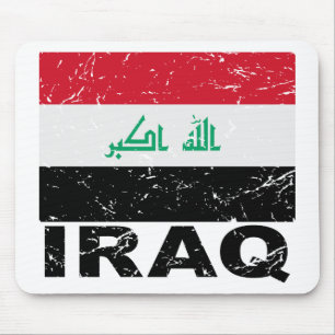 Vintage Flagge des Iraks Mousepad