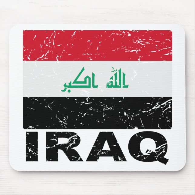 Vintage Flagge des Iraks Mousepad (Vorne)