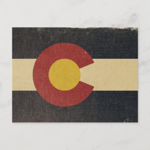 Vintage-Flagge des US-Bundesstaates Colorado Postkarte