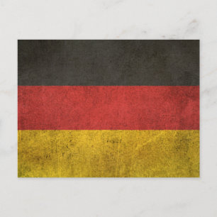 Vintage-Flagge Deutschlands mit Abnutzungsspuren Postkarte