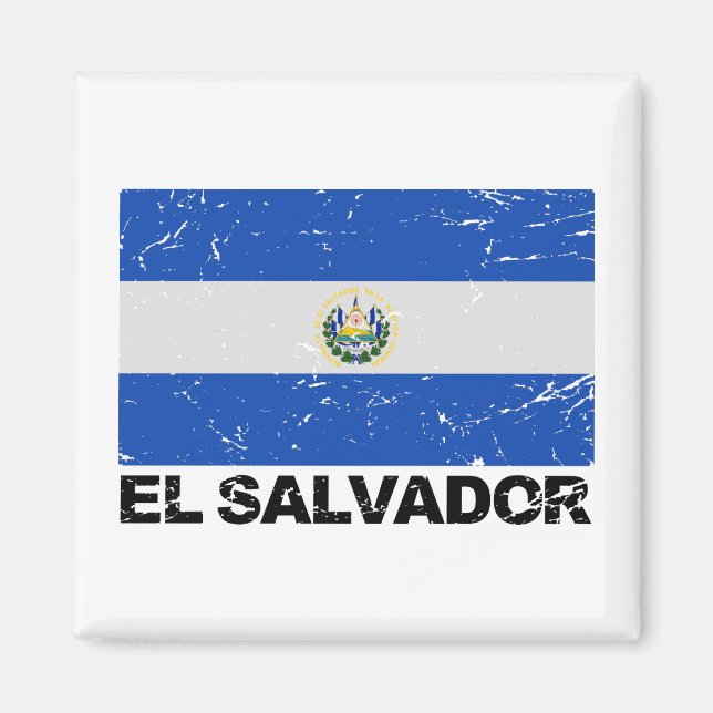 Vintage Flagge El Salvadors Magnet (Vorne)