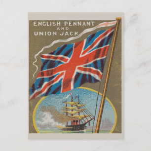 Vintage-Flagge Englische Pennant Union Jack Postkarte