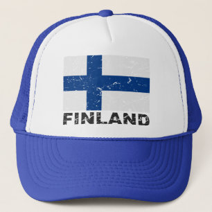 Vintage Flagge Finnlands Truckerkappe
