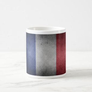 Vintage Flagge Frankreichs mit Gebrauchsspuren Tasse