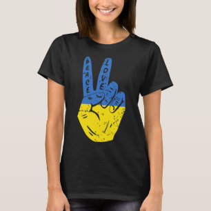 Vintage-Flagge Frieden für die Ukraine Friedenshan T-Shirt