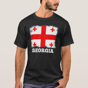 Vintage-Flagge Georgien Land Retro-Flagge Georgisc T-Shirt